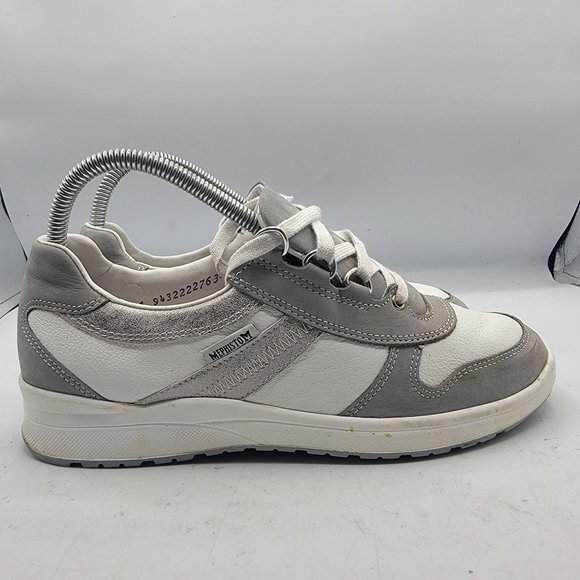 Mephisto Womens 8 Ruby Gray Metallic Leather Nubuck Sneakers Shock Absorber - Picture 7 of 12